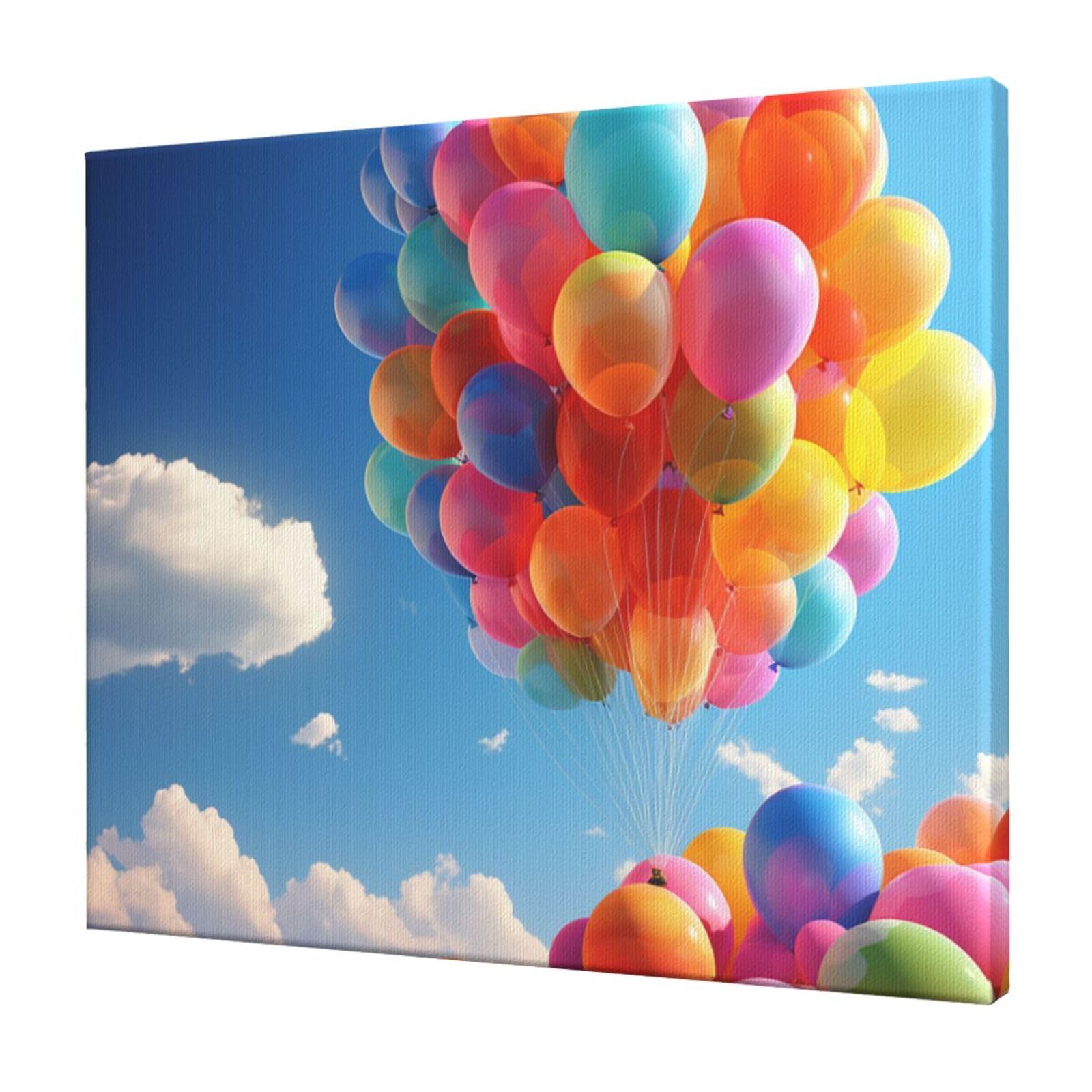FodPand Colorful Balloon Canvas Wall Art for Living Room Wall Decor 20"x24" Modern Artwork Painting Pictures Hanging Canvas Prints Aesthetic Wall Art for Bedroom Bathroom Office Wallart Decor