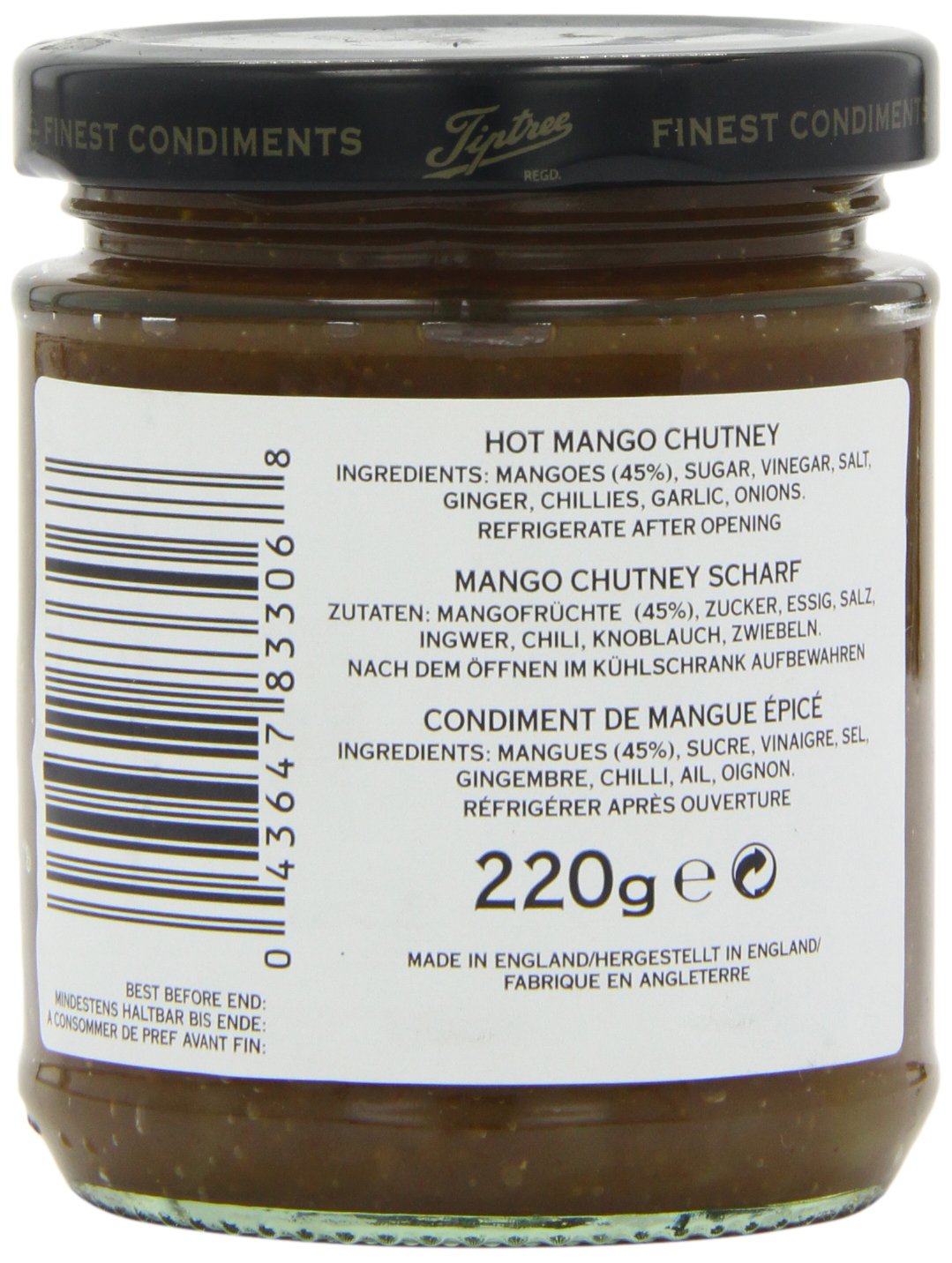 220 g Gl. W&S Hot Mango Chutney