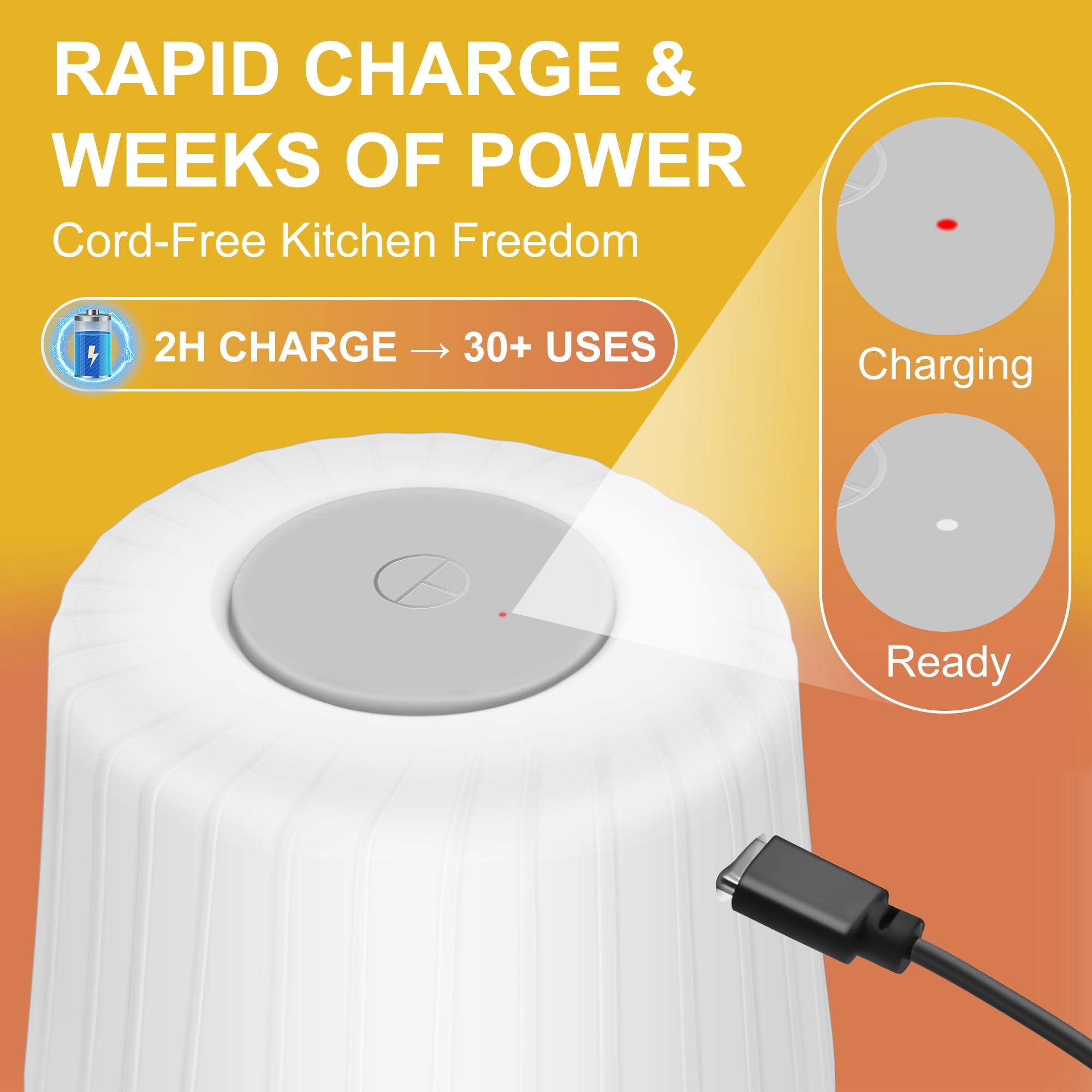 Picadora de ajo eléctrica de 100 + 250 + 400 ml, picadora de ajo de 6 cuchillas, mini picadora de verduras portátil USB, molinillo de cebolla, procesador de alimentos pequeño para jengibre, chile