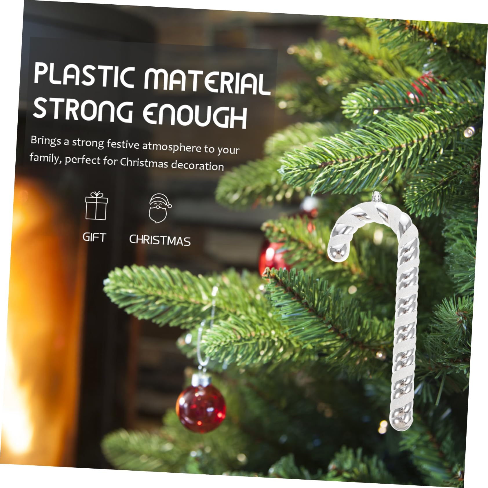 Cabilock 8 STK Weihnachtsstock Zuckerstangen Weihnachtsschmuck Weihnachten hängen Star for Christmas Tree Christbaum anhänger Weihnachtsbaum-Anhänger Weihnachtsbaumschmuck Plastik