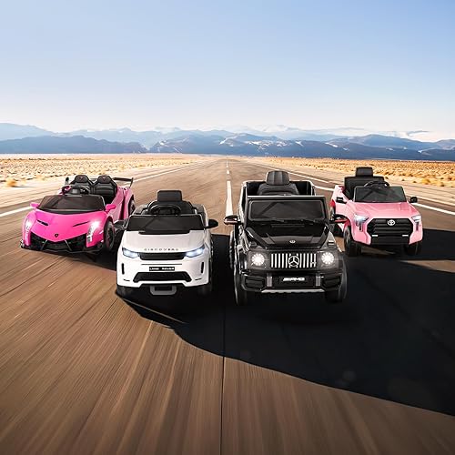 Miniatura 8 de TEOAYEAH Auto de paseo con licencia de 12 V 7 Ah para niños de 3 a 6 años, automóvil eléctrico con control remoto para padres, música inalámbrica,