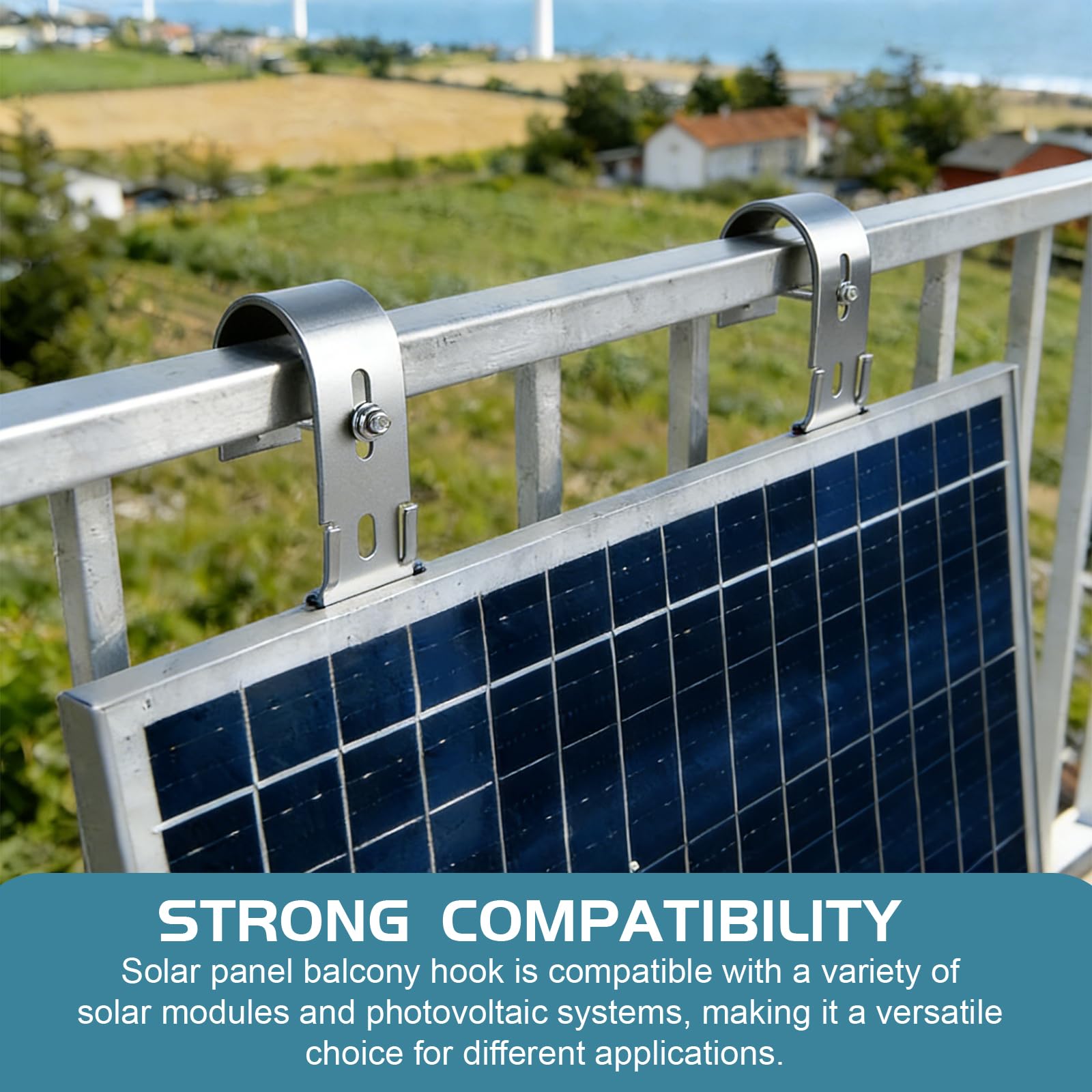 EXLECO Staffe per Pannelli Solari, Ganci per Balcone Fotovoltaico, Kit Montaggio Acciaio Inox