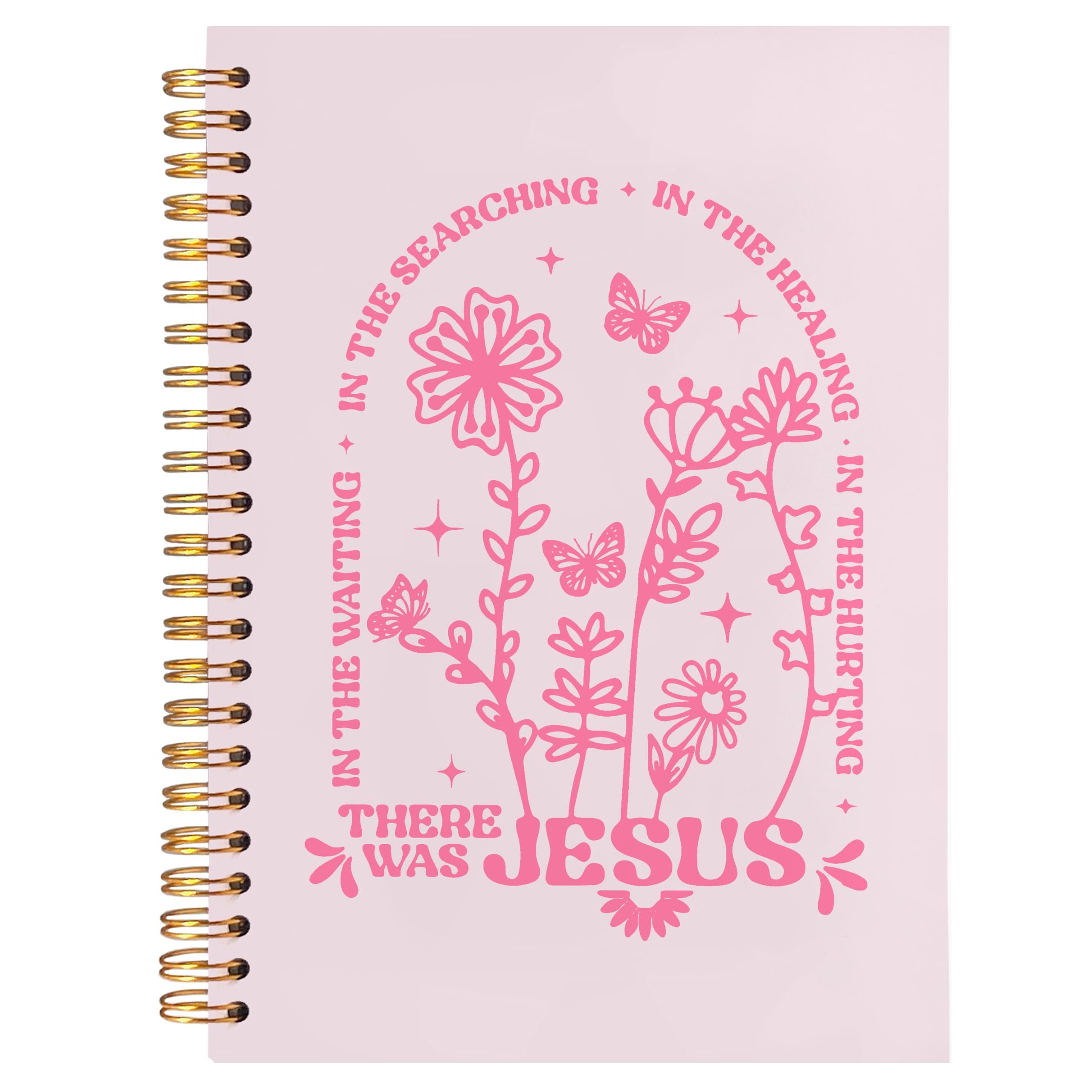 BearCake Cuaderno cristiano floral bohemio, regalos cristianos para mujeres, cuadernos de la Biblia para tomar notas, cuaderno de diario bíblico, cuaderno de espiral de tapa dura Where the Jesus, 5.5