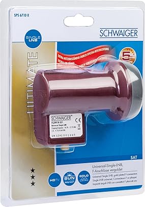 Schwaiger estremamente resistente calore protegge dal sole singolo LNB colore rosso Schwaiger estremamente resistente calore protegge dal sole singolo LNB colore rosso