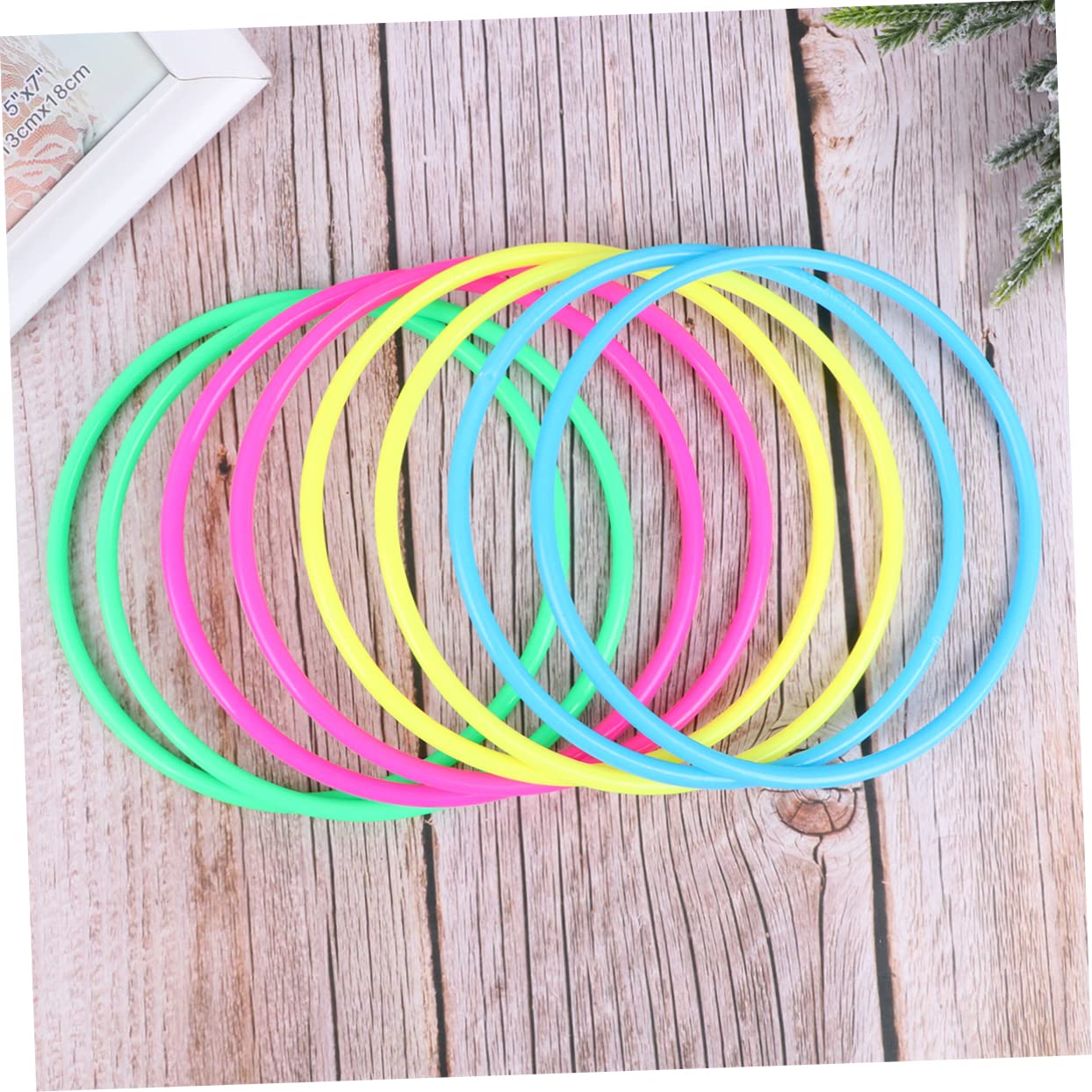GOOHOCHY Ring Toss Puzzle Toys 8 Throw Rings 9 Pillars for Family Fun Party Games Carnival Garden Random