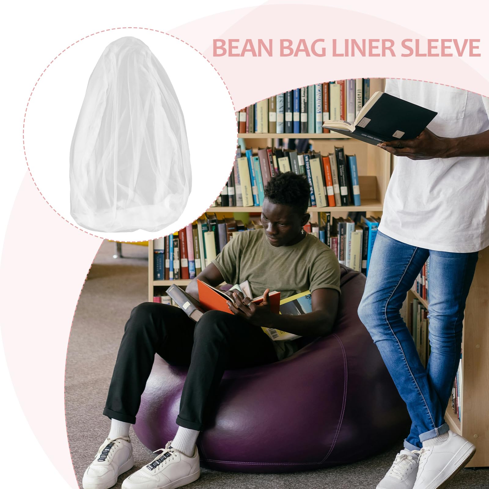 Amosfun sofá Perezoso Funda de Tela para puf Bolsa de Frijoles Accesorio de puf Funda Interior del partícula Cubierta de Revestimiento Bolsa de Manga Accesorios Relleno