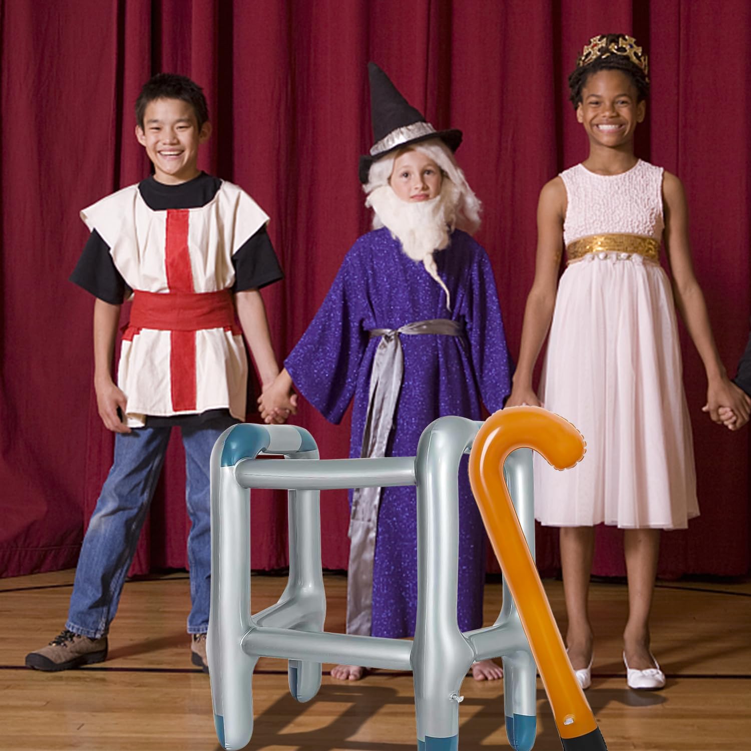 Déambulateur Et Canne Gonflables - Costume Humour Pour Grand-parent, Fête, Carnaval, Cadeau Drôle Anniversaire 50/60/70 Ans - 8