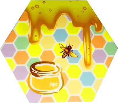 Trippy Mats - Silicone Heat Resistant Cooking Mat, Wax Mat, Cool Designs, Hexagon Non Stick Mat. Honey Pot Mat