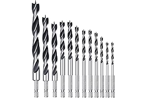12 Pcs Brad Point Drill Bit Set for Perfect Wood Drilling