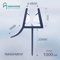 HNNHOME Zuhanyzó Tömítés 1 Méter - 6-8 mm Üvegvastagsághoz, Átlátszó Vízzáró Gumi Zuhanykabinhoz, 20 mm-es Résekhez, Egyenes Kivitel 4