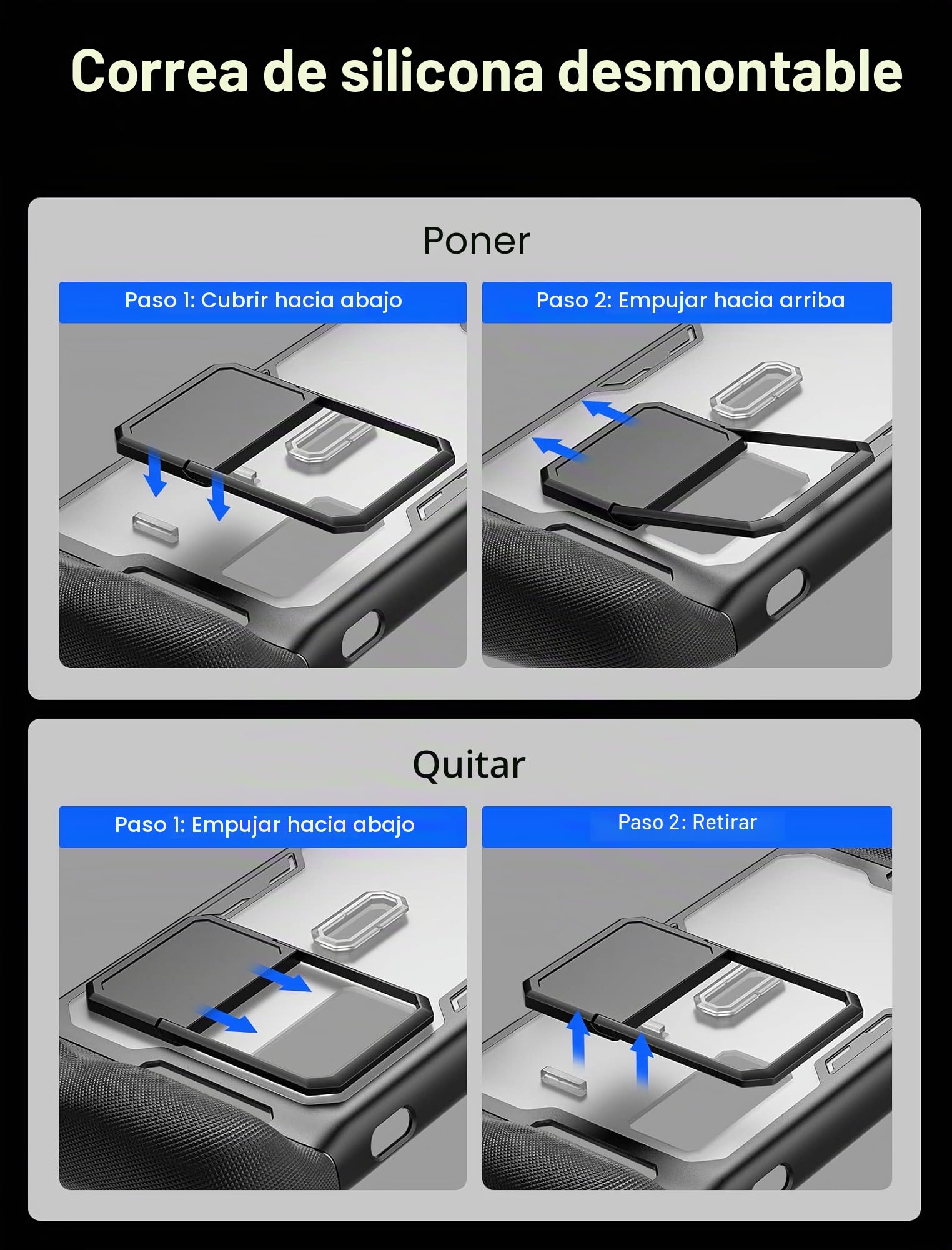 JSAUX ModCase Compatible con Steam Deck, PC0104 Estuche Modular para Valve Steam Deck Incluyen Funda Protectora, Cubierta Frontal, Soporte Metálico y Correa - Set Básico