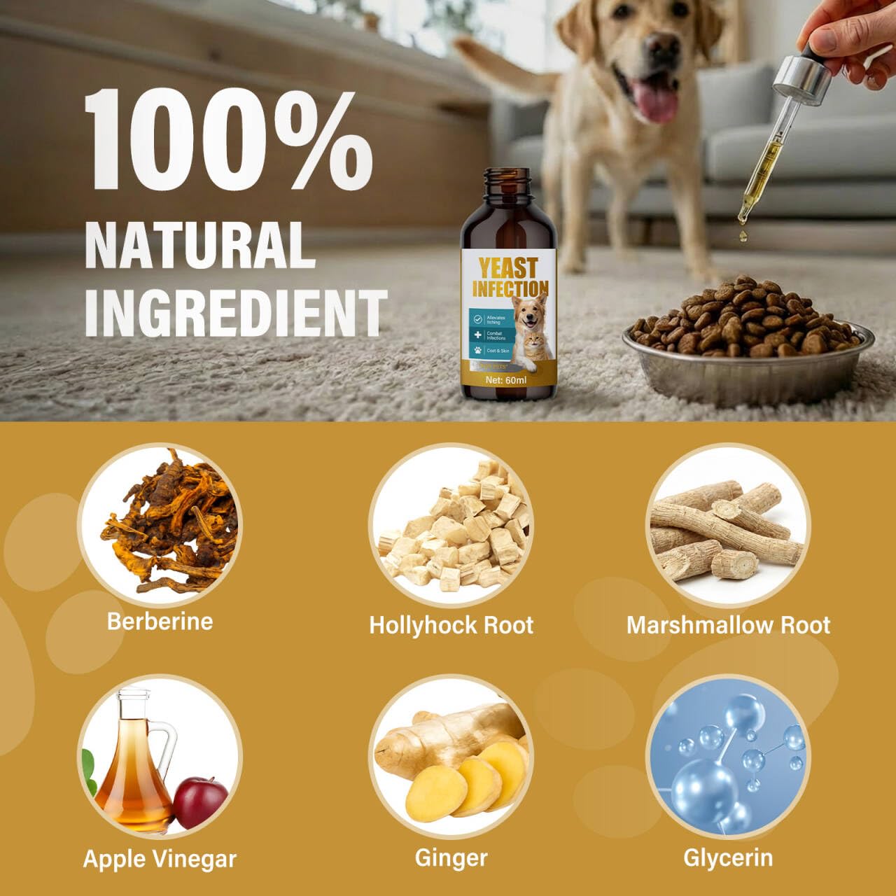 TWMKLP Yeast Infection Treatment for Dogs - Soothing Ear & Skin Relief for Itch & Inflammation, Natural Dog Allergy Support - image 6