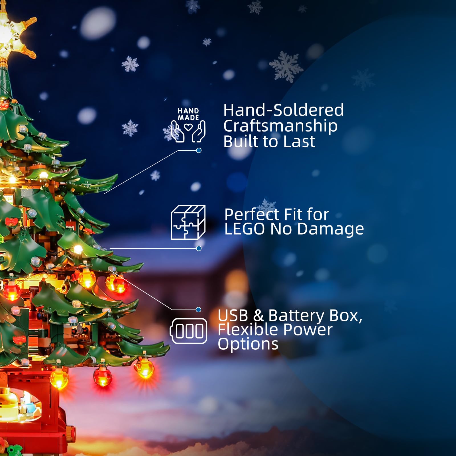 YEABRICKS LED Light for Lego-41843 Christmas Family Christmas Tree Decoration Building Blocks Model (Building Set NOT Included) - Image 4