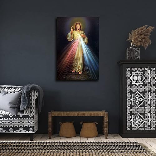 Miniatura 5 de Chirfcount Kits de pintura de diamantes 5D para adultos, pintura de diamantes de Jesucristo, Divina Misericordia para decoración del hogar, 15.8x12