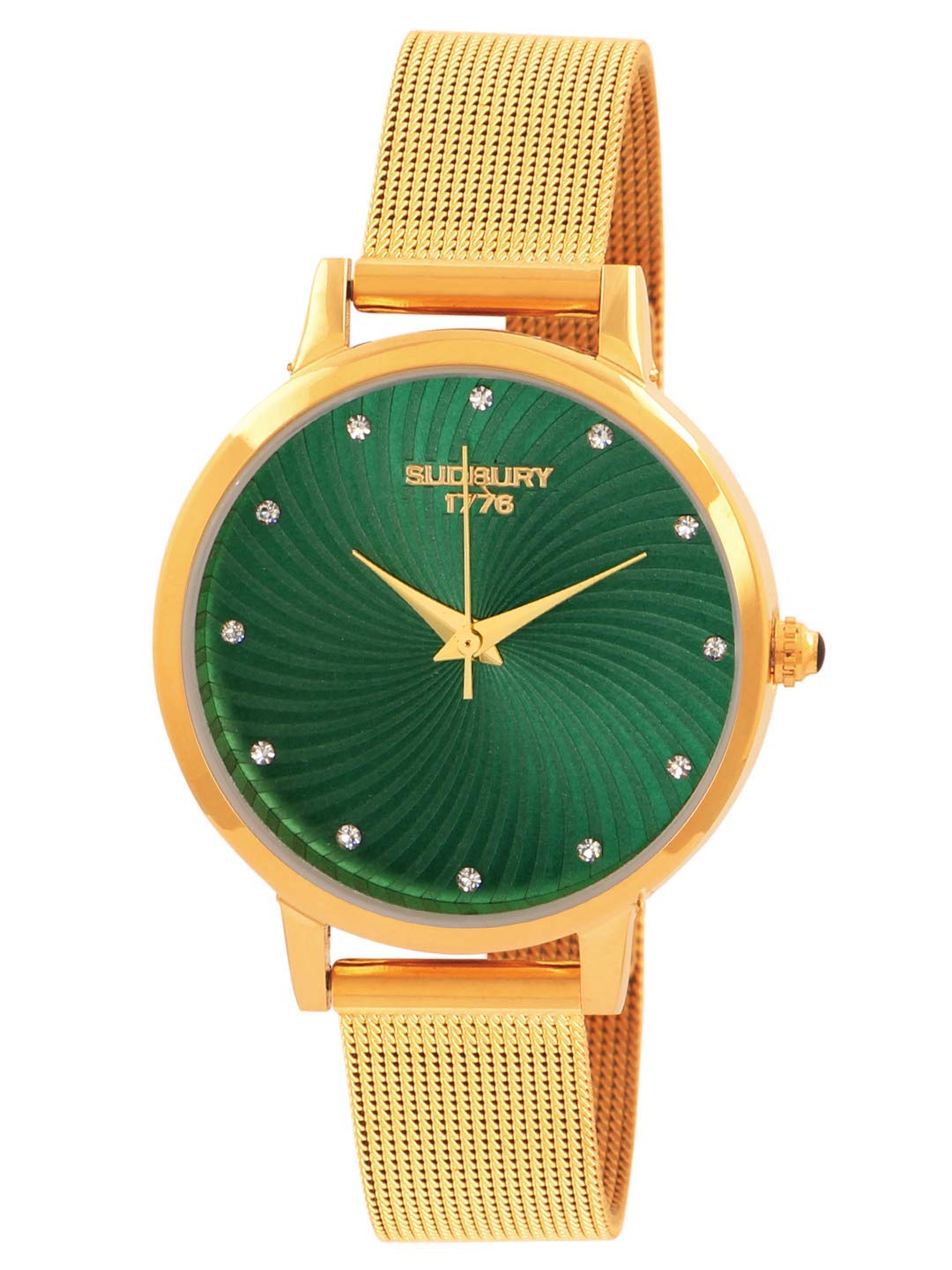 Sudbury 1776 Analogue Womens Watch (Green Dial Gold Colored Strap) (B07HC8MXQX) Amazon Price History, Amazon Price Tracker