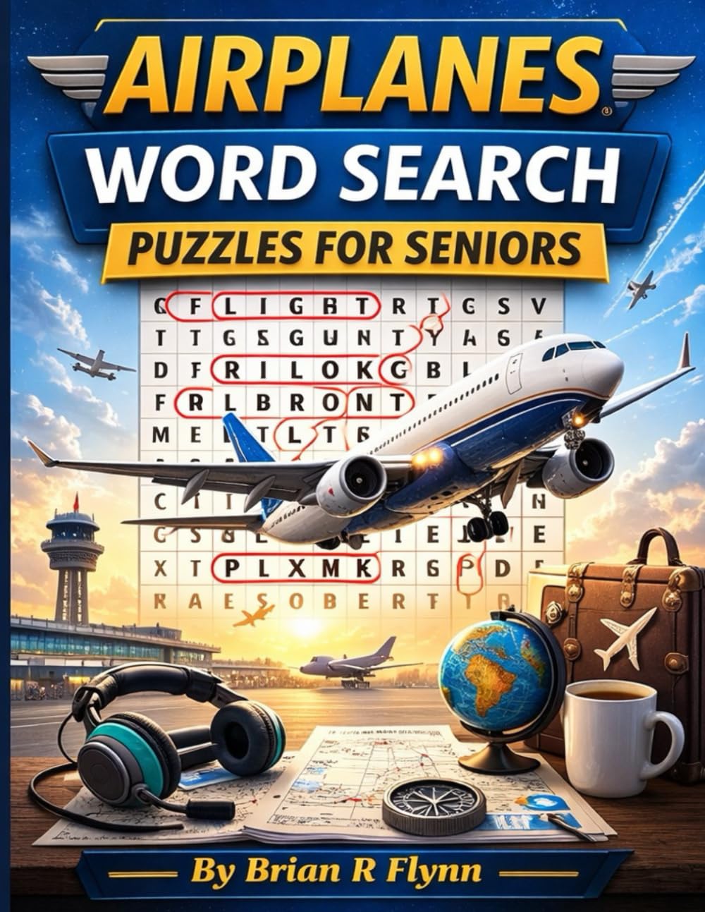 AIRPLANES WORD SEARCH PUZZLES FOR SENIORS: 2000 UNIQUE WORDS 100 THEMED PUZZLES EACH WITH 20 WORDS LOTS OF BRAIN FUN