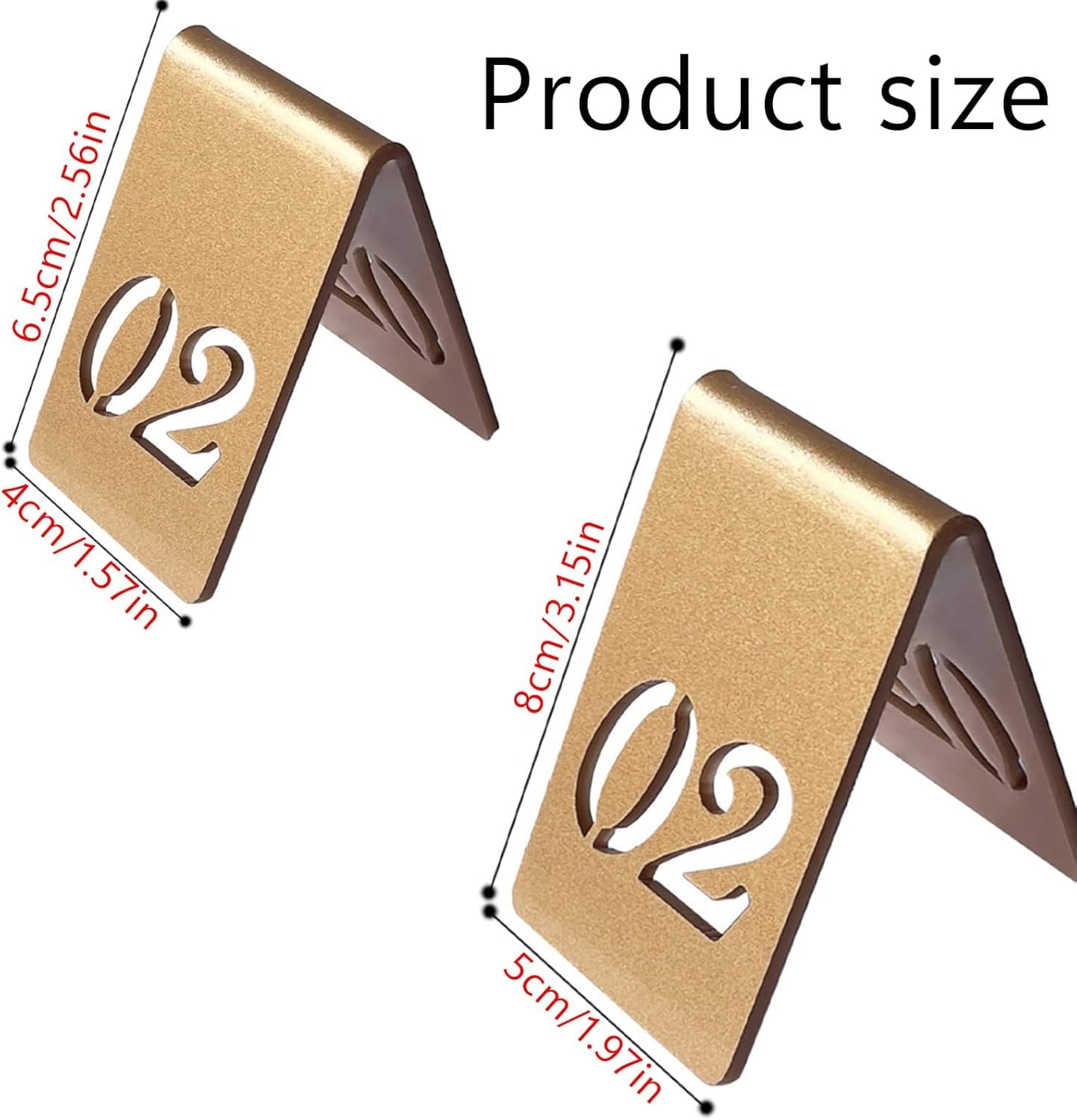 Soporte para números de mesa en forma de V, estilo tienda de campaña acrílica de doble cara, perfecto para bodas, restaurantes, cafeterías, múltiples (41-45, 4 x 6,5 cm)