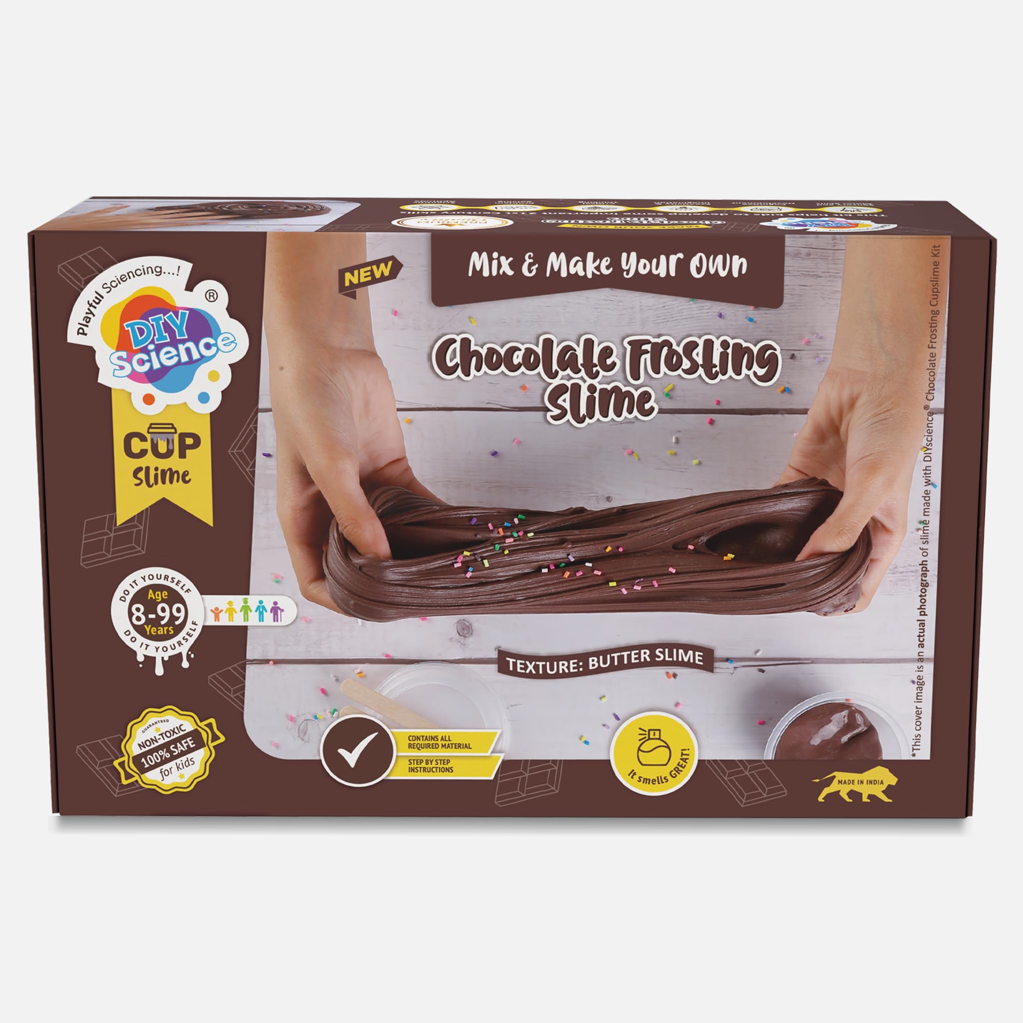 Chocolate Frosting Slime Kit, Slime Making Kit, 8+ Years, Make Fluffy & Stretchy Butter Slime, Scented Slime Glue, Activator Gel, Ultralight Foam Clay, Colourful Sprinkles