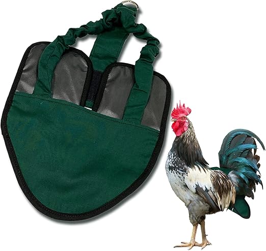 Hen Holster Bird Diaper, Wrap Around - for Hens, Roosters, Ducks, Leak-Proof Design, Comfortable Fleece Strap Bird Harness with Sewn-in Liner, Secure Hook and Loop Closure - XL, Green