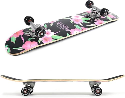 Miniatura 2 de Amrgot Patinetas para principiantes patinetas completas de 31 x 8 pulgadas para niños niñas y adultos 7 capas de madera de arce cubierta cóncava de