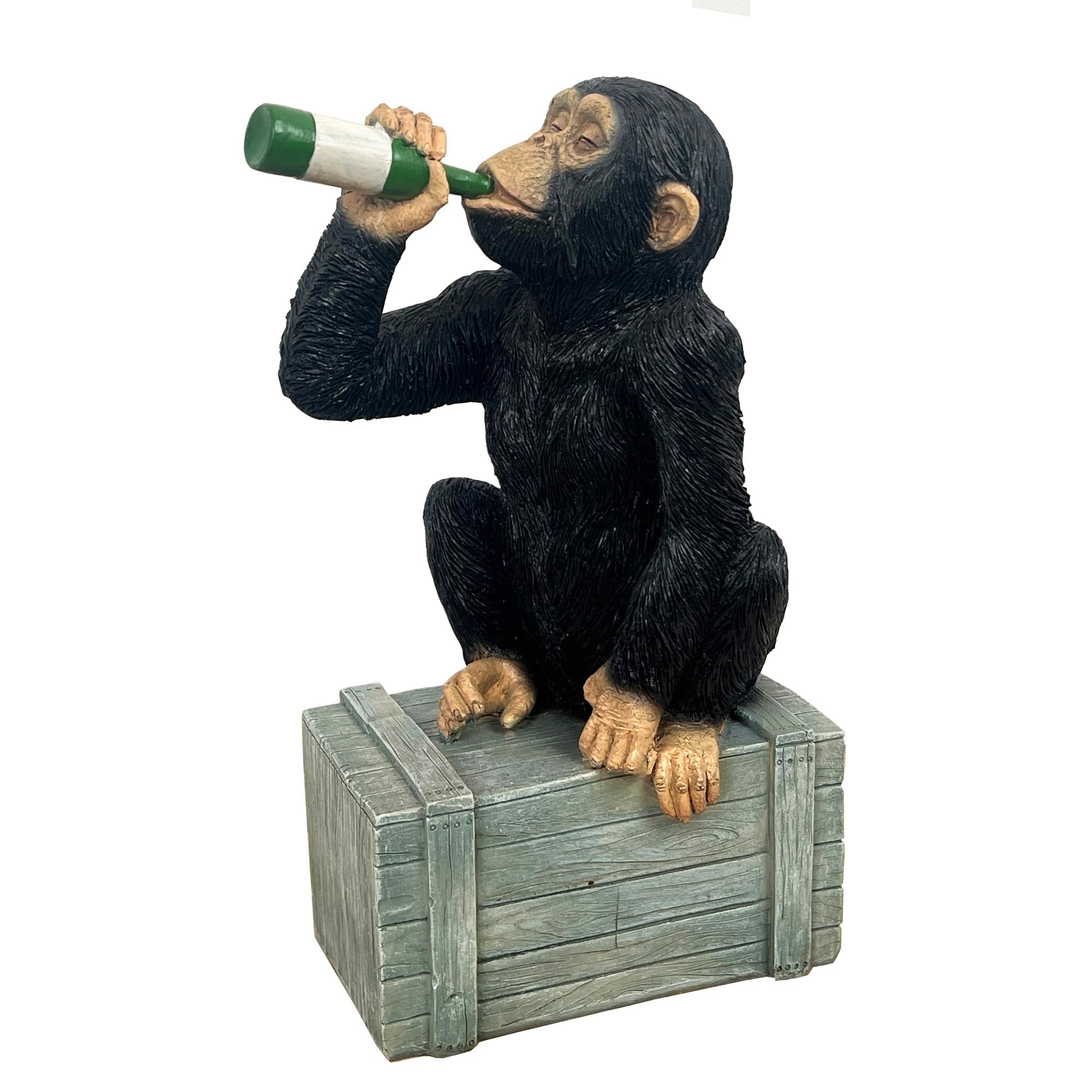 Alfie Francis 28.5cm (Tall) Beer Monkey Figurine Large Statue Ornament for Living Room Bar Pub Home Decor