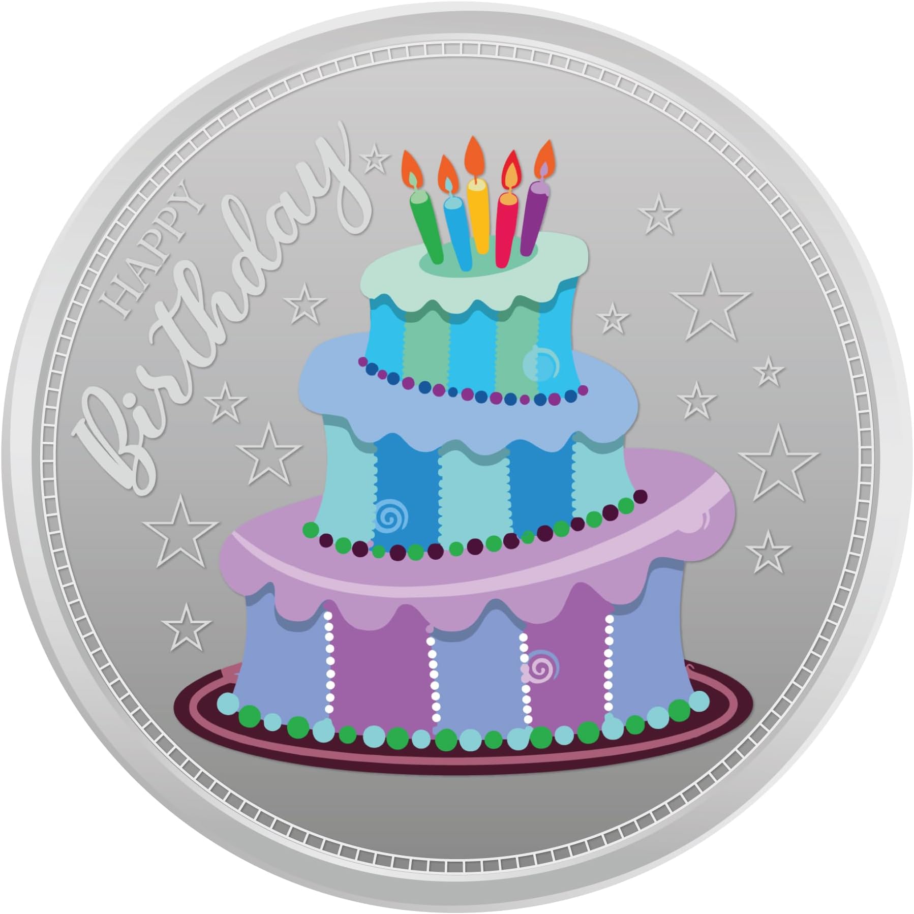 Lords Jewels Happy Birthday 20 Gram BIS Hallmarked 999 Pure Silver Coin | Gift in Birthday to Kids and Father, Mother, Wife