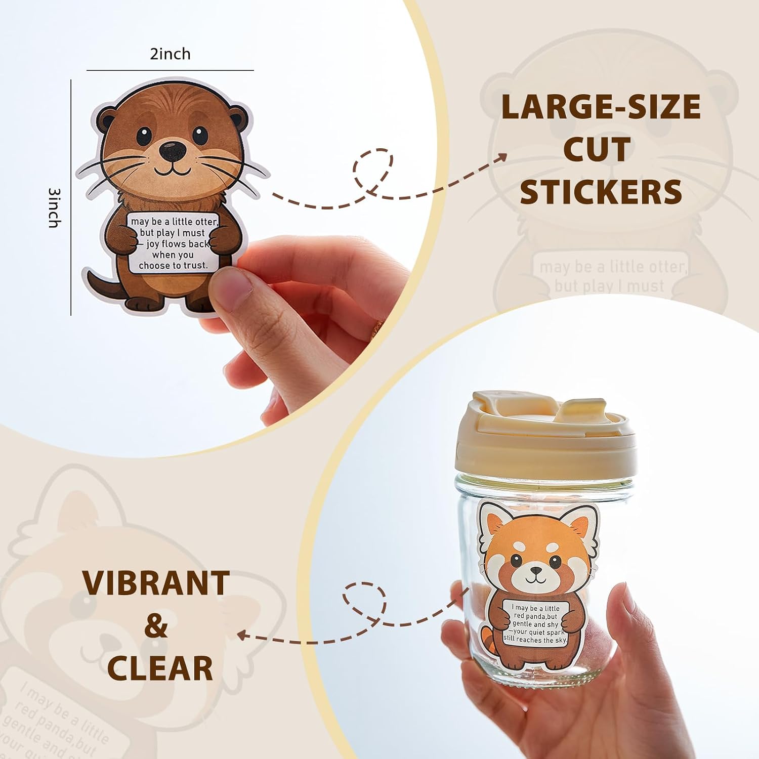 56PCS Emotional Support Animals Punny Stickers, Affirmation Sticker
