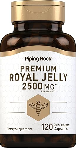 Piping Rock Royal Jelly Cápsulas | 2500 mg | 120 pastillas | Suplemento para mujeres y hombres | Sin OMG, sin gluten