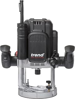 T12 1/2 Inch Variable Speed Workshop Router, Perfect for Lock Fitting, Worktop Joints & Timber Profiling, 2300W, 240V, Black, T12EK