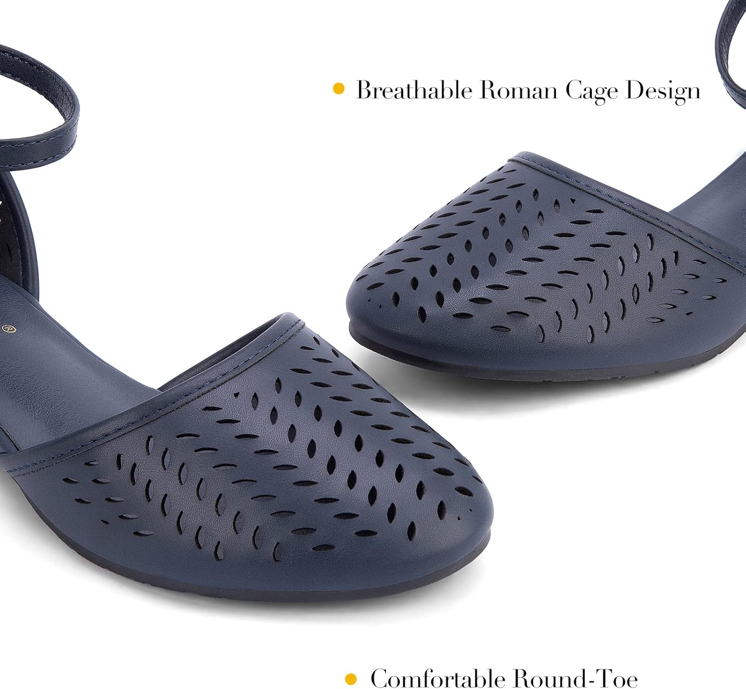 MaxMuxun Women's Flat Sandals Summer Beach Closed Toe Cage Sandals Blue Size 5.5 - Image 3