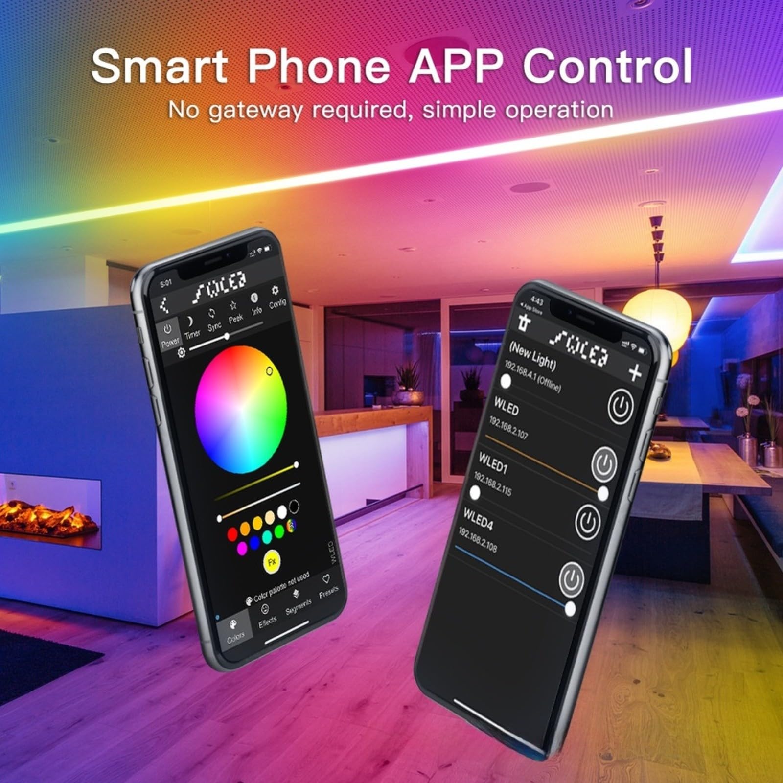 Controller LED WiFi ESP32 con effetti audio reattivi microfono, compatibile con WS2812 WS2811 SK6812 strisce indirizzabili, 5-24 V 10 A, alloggiamento bianco (A)