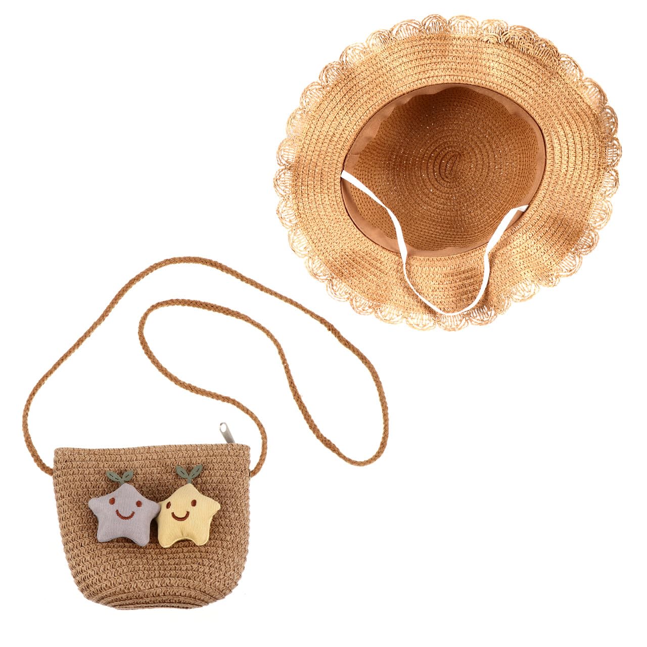 Parasol Sling Bag Shoulder Bag Sombrero de Color Caqui Gorro Bucket Hombro Gorra de Verano al Aire Bolsa de Almacenamiento de Sombrero de Bloque Solar Khaki