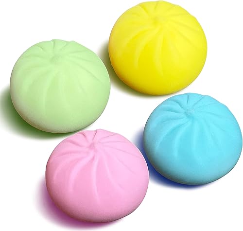 4 bolas de estrés para niños, adolescentes y adultos, bolas sensoriales de masa colorida, bollo para apretar, juguetes blandos para niños, recuerdos