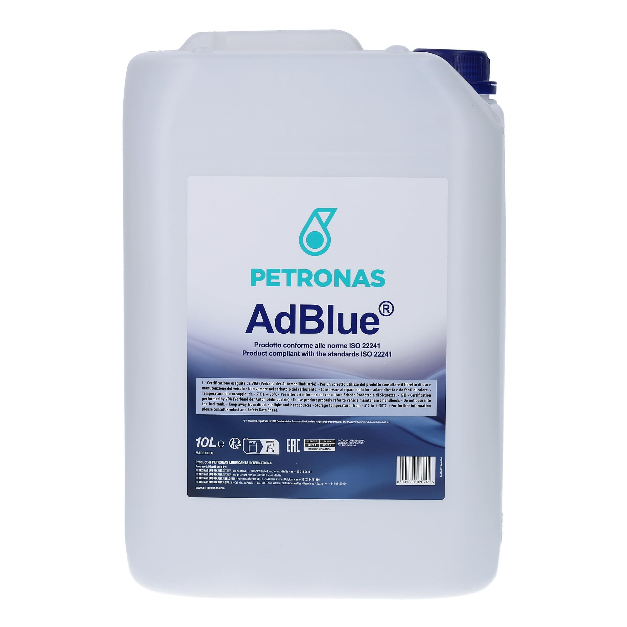 Petronas Kit 2X AdBlue - Fluido Sintetico per Veicoli Diesel con Sistema SCR - Pronto all'Uso - 2 Confezioni da 10 Litri