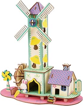 Log Cabin Mini House 3D Wooden Puzzle Building Kit for Adults Teens | Laser-cut eco wood decor gift for teens & adults 14+, mostly glue-free assembly house building craft