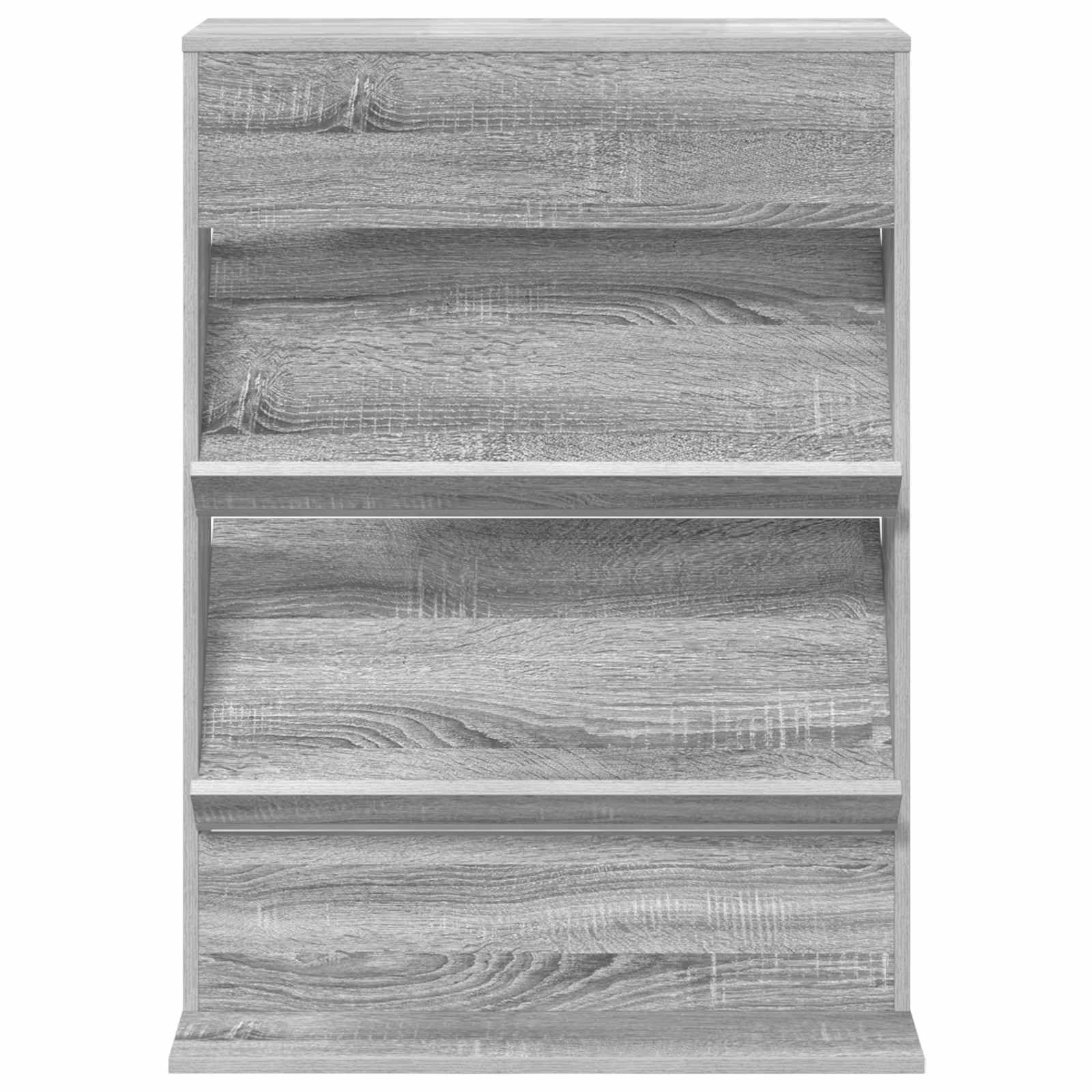 Hothingwell Sonoma szary drewniany stojak na czasopisma 70 x 41 x 96 cm, nowoczesny regał na czasopisma z wolnostojącymi półkami do salonu, biura lub sypialni, minimalistyczny organizer na książki
