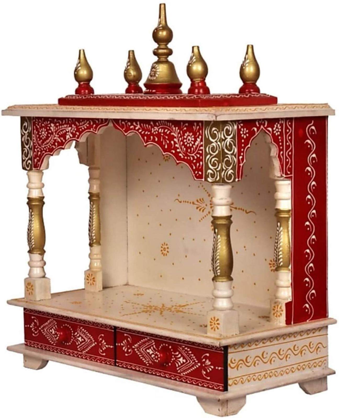 Temple ethnique du Rajasthani Devyom en bois sculpté main, mandir traditionnel d'exception