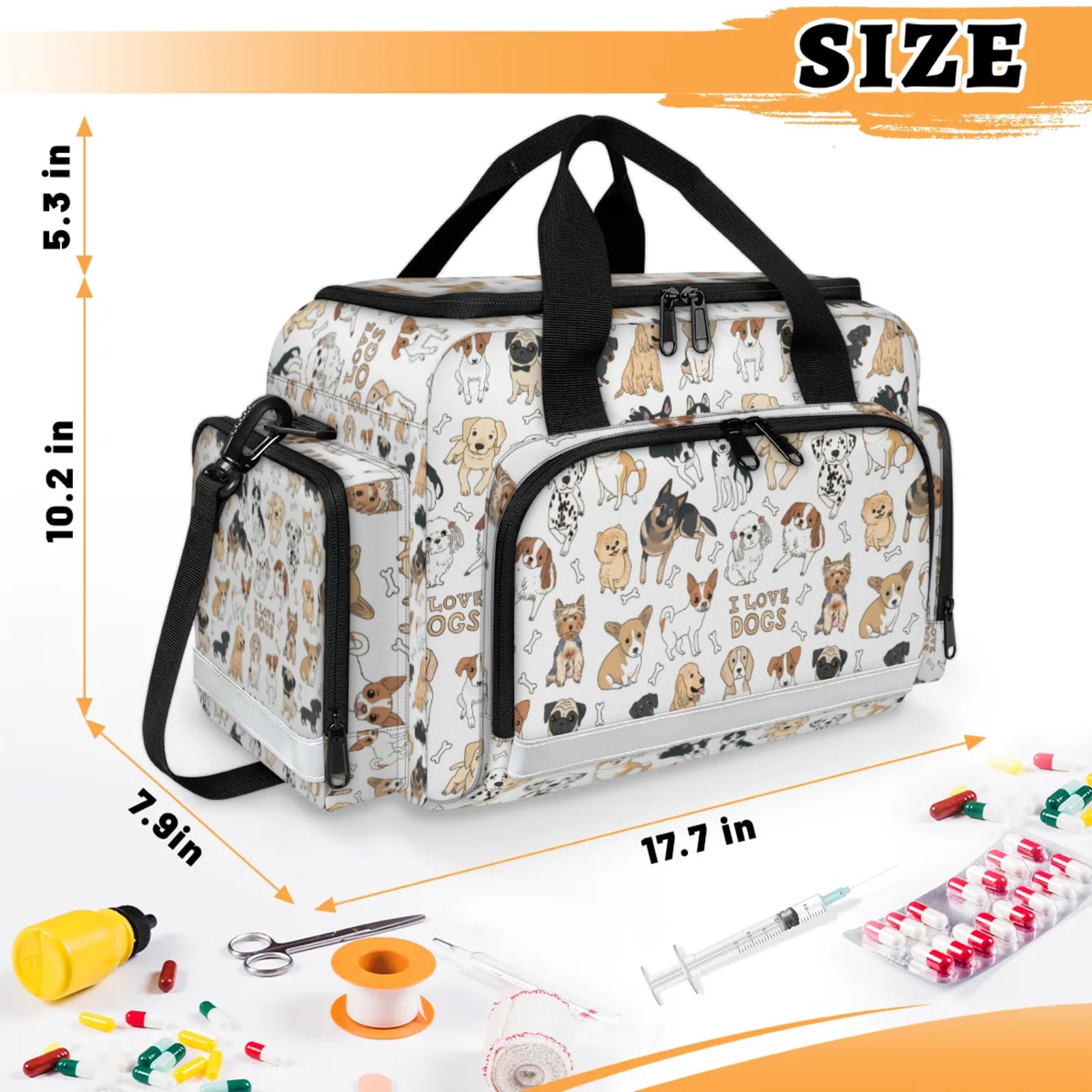 GzLeyigou First Aid Bags Empty, Colorful Multi Puppys Emergency Bag First Aid Kit Multiple Compartment Kit Carrier On Call Trauma Bag For Paramedics Emergency Medical Supplies Kit