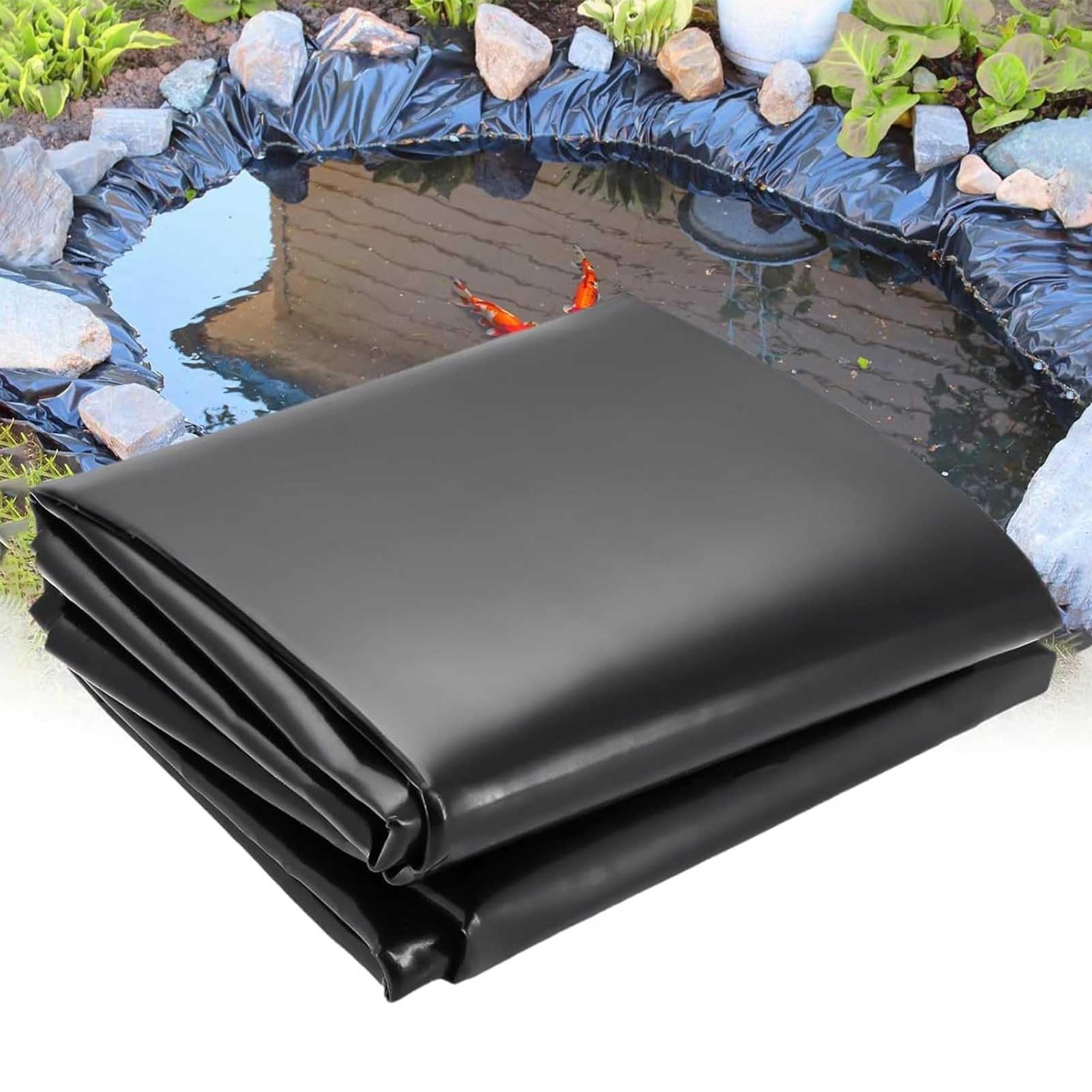 Rivestimento resistente per laghetto dei pesci, da 2 x 3 m a 10 x 15 m, ideale per laghetti da giardino, piscine Koi e giochi d'acqua, membrana resistente per animali selvatici e piante acquatiche (2