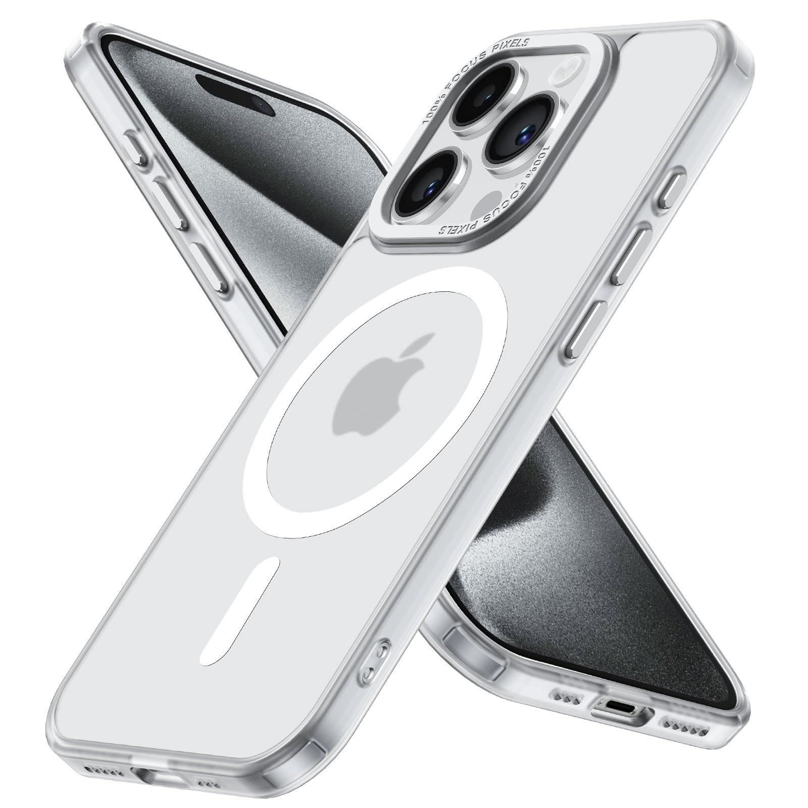 Cokwi Cover Magnetica per iPhone 15 Plus, iPhone 14 Plus (6,7 Pollici) Compatibile con MagSafe Protezione Antiurto Suprema-Magnetismo Potente e Protezione Militare-Custodia Traslucida Opaca – Blu