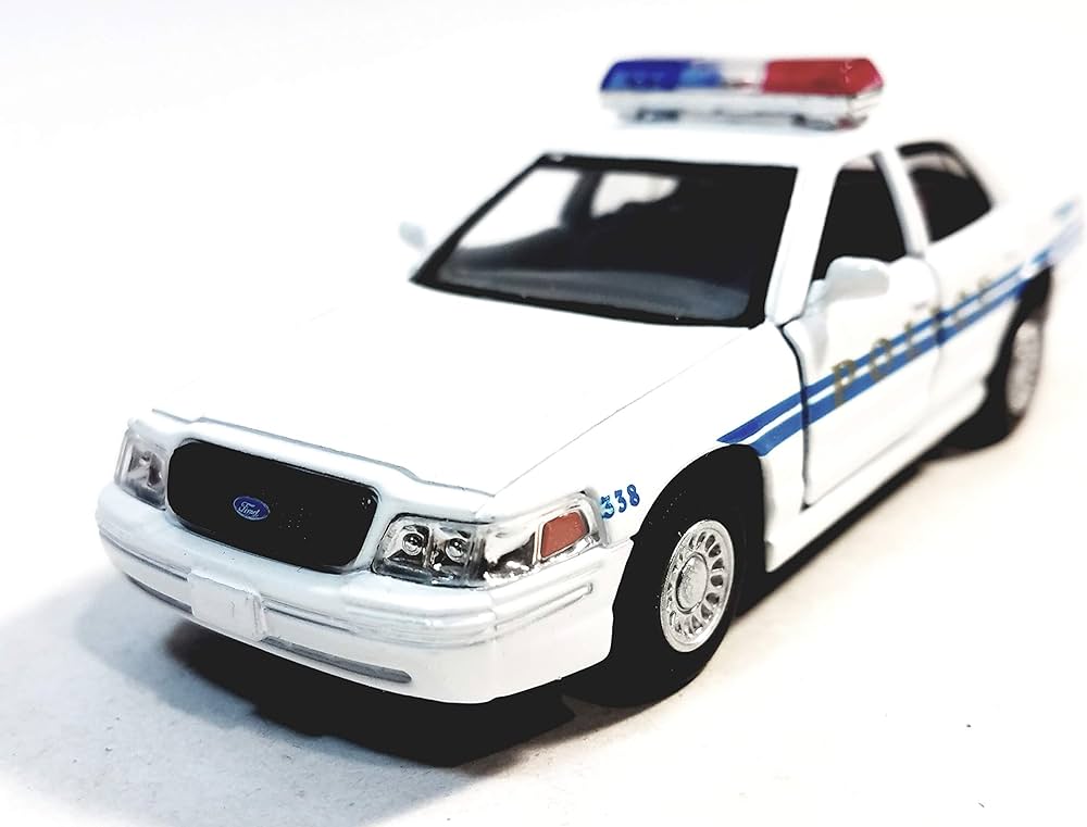 ミニカー Ford CROWN VICTORIA POLICE CAR Kinsmart Ford Crown Victoria White & Blue Training Police Dept