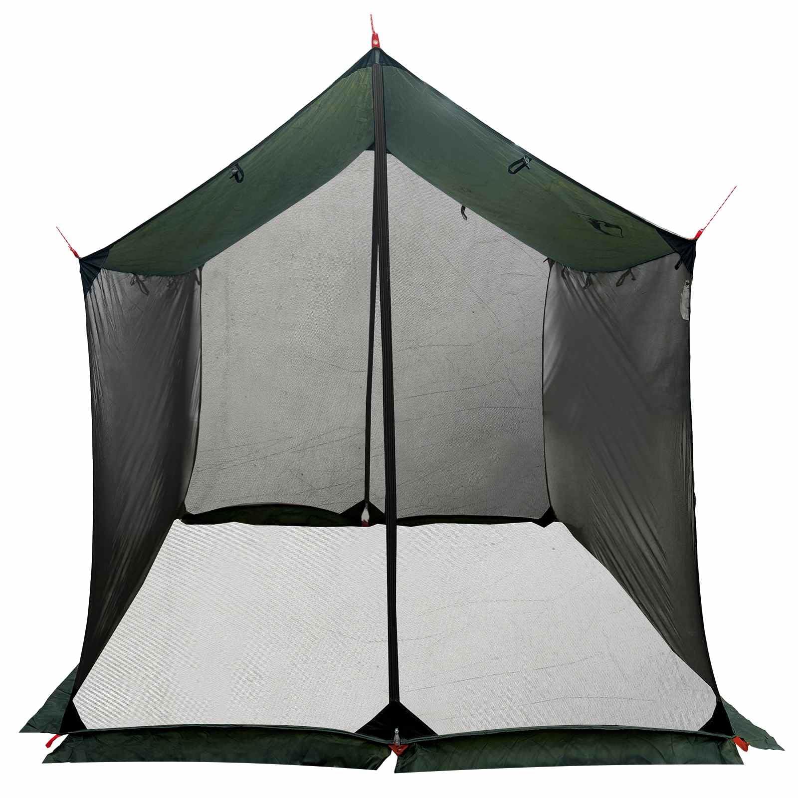 Camping-Tarp mit Mesh-Wänden 270x210x210 cm Pavillon für Garten und Camping Braun Grau Polyester-Dach Stahlrahmen Zelt mit Reißverschlusstür und Abspannseilen