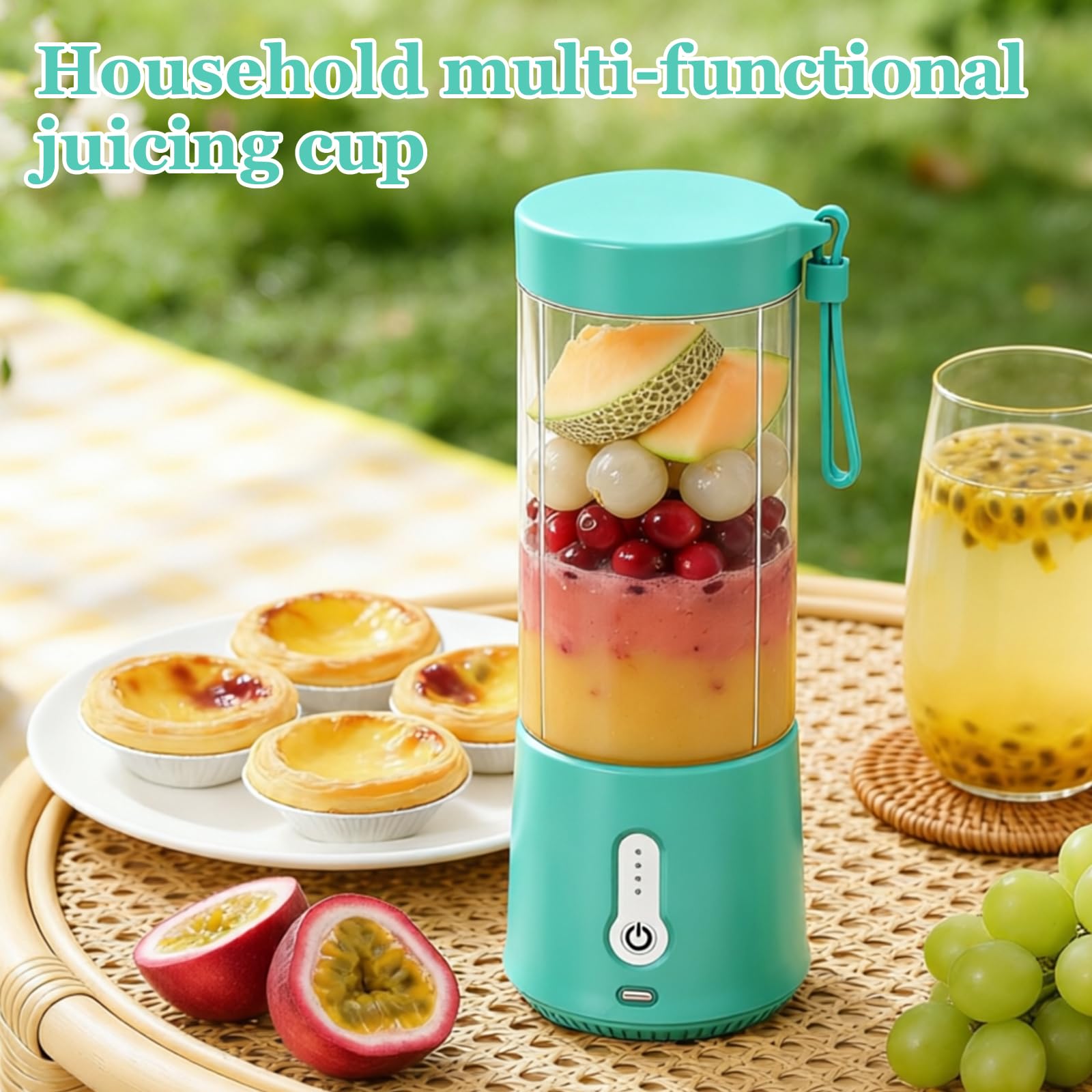Frullatore Portatile,Smoothie Maker,mini per Smoothie,Mini Mixer Per Smoothies Bicchiere,Liquatrice,mixer multifunzione senza fili, spremiagrumi USB per palestra, ufficio, campeggio, 450 ml