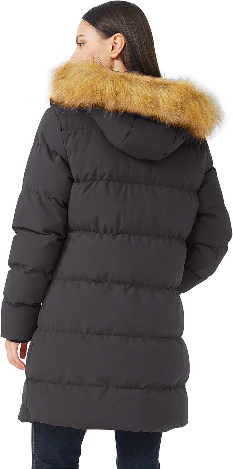 WenVen Women's Winter Thicken Puffer Coat Warm Jacket with Faux Fur Removable Hood - Image 4
