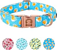 Vista 10 de MR. CHUBBYFACE - Collar de perro de primavera y verano, lindos collares de perro de limón verde, ajustable, duradero, suave, de tela natural