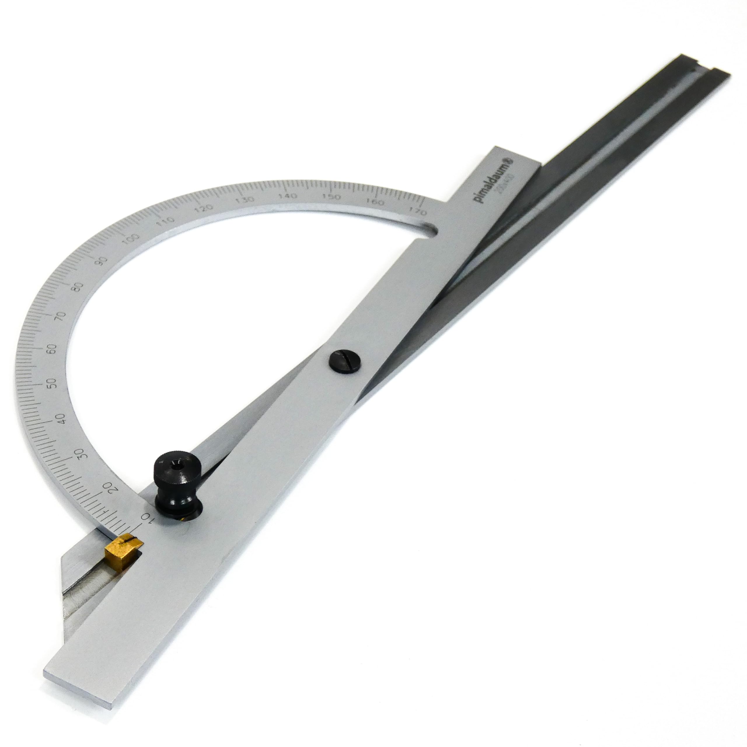Rapporteur d'angle professionnel avec règle réglable métal 200×400mm | Mesure 10-170°, Traçage précis des angles, 1 pièce
