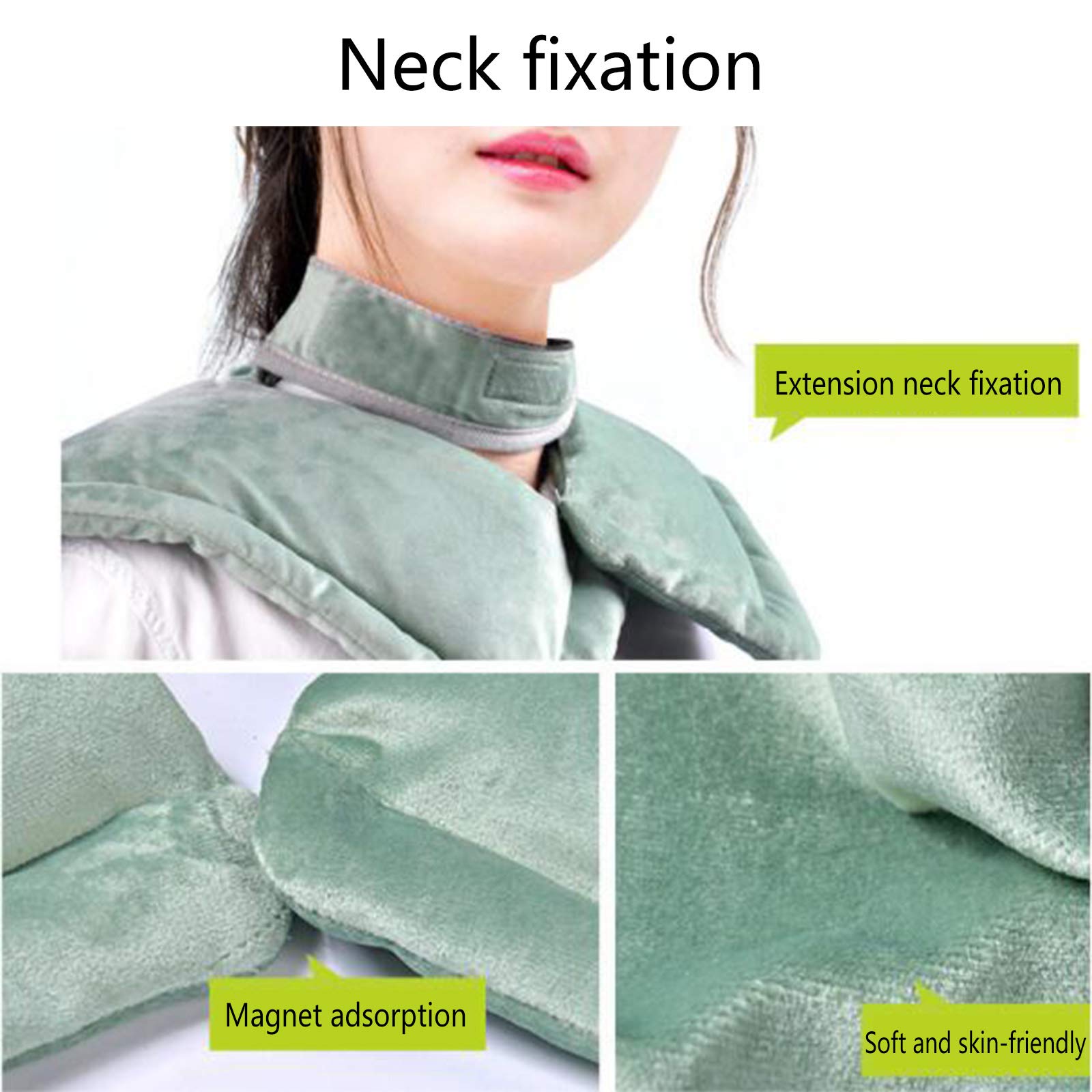 Almohadilla Térmica para Cuello y Los Hombros Envoltura Térmica Eléctrica para el Cuello y Hombro Temperatura Controlada 10-95 ℃ para La Rigidez del Alivio Dolor Cuello y Espalda,Gris