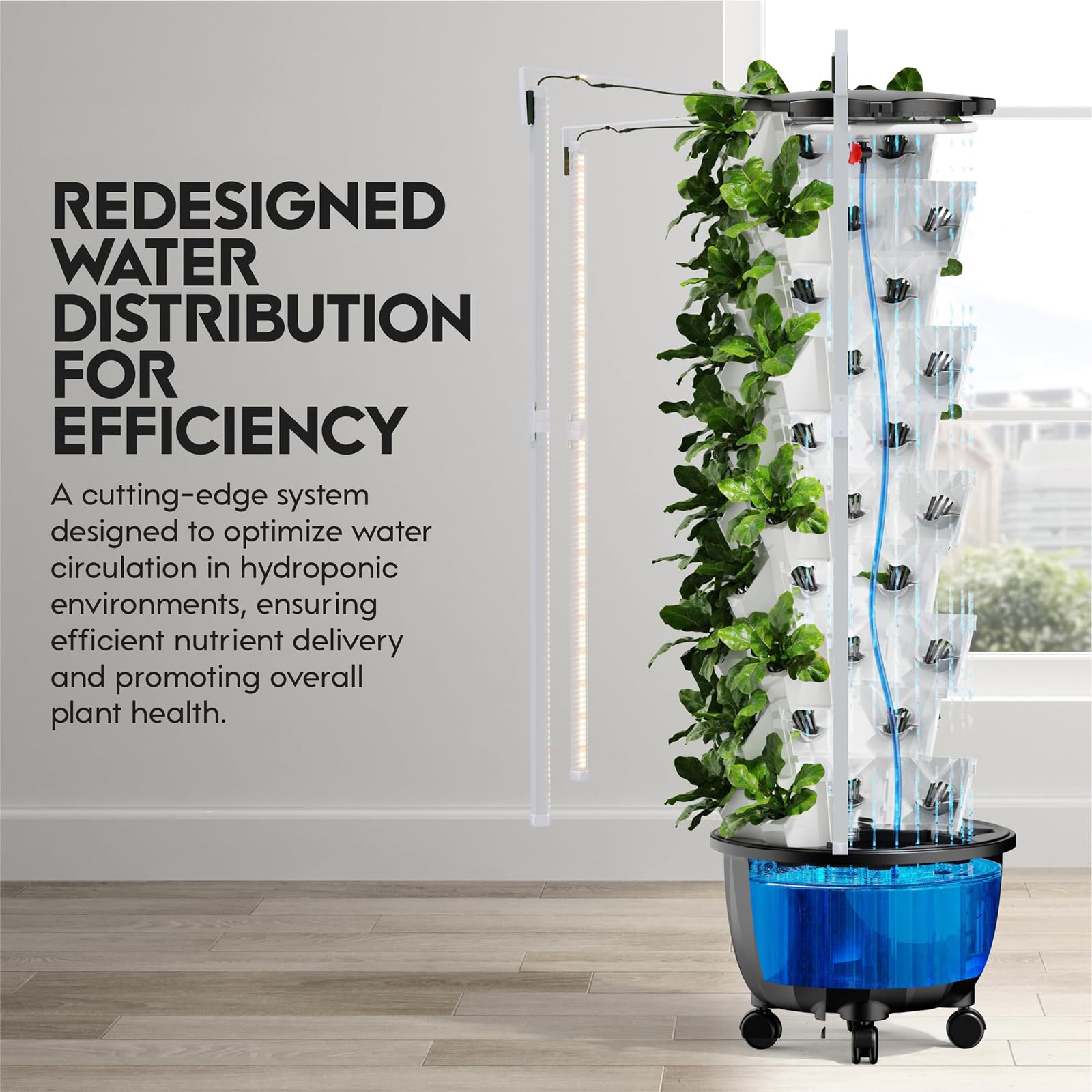Torre idroponica verticale con luce a LED, kit aeroponica con pompa e timer, sistema intelligente da giardino per interni per giardinaggio domestico