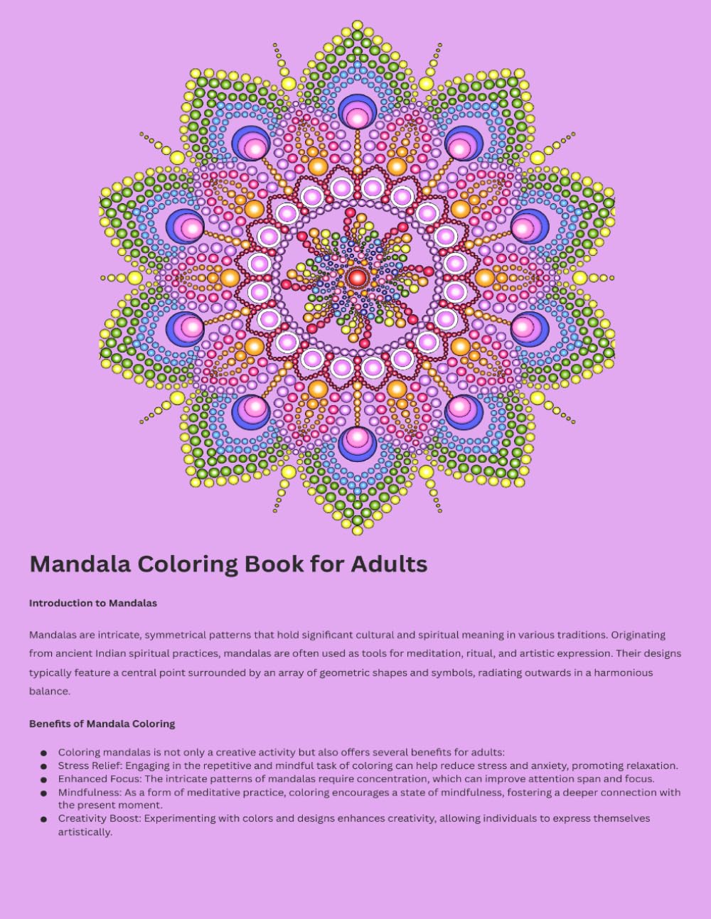 A CALMING COLORING BOOK: Stress Relieving Designs for Relaxation Creativity