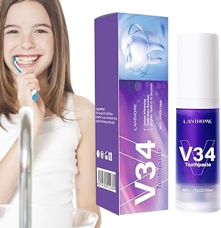 Creme dental branqueador V34,V34 Creme Dental Clareador Roxo 30ml - V34 Clareamento dental não invasivo, corante solúvel em água para corrigir dentes amarelos Iytefeki